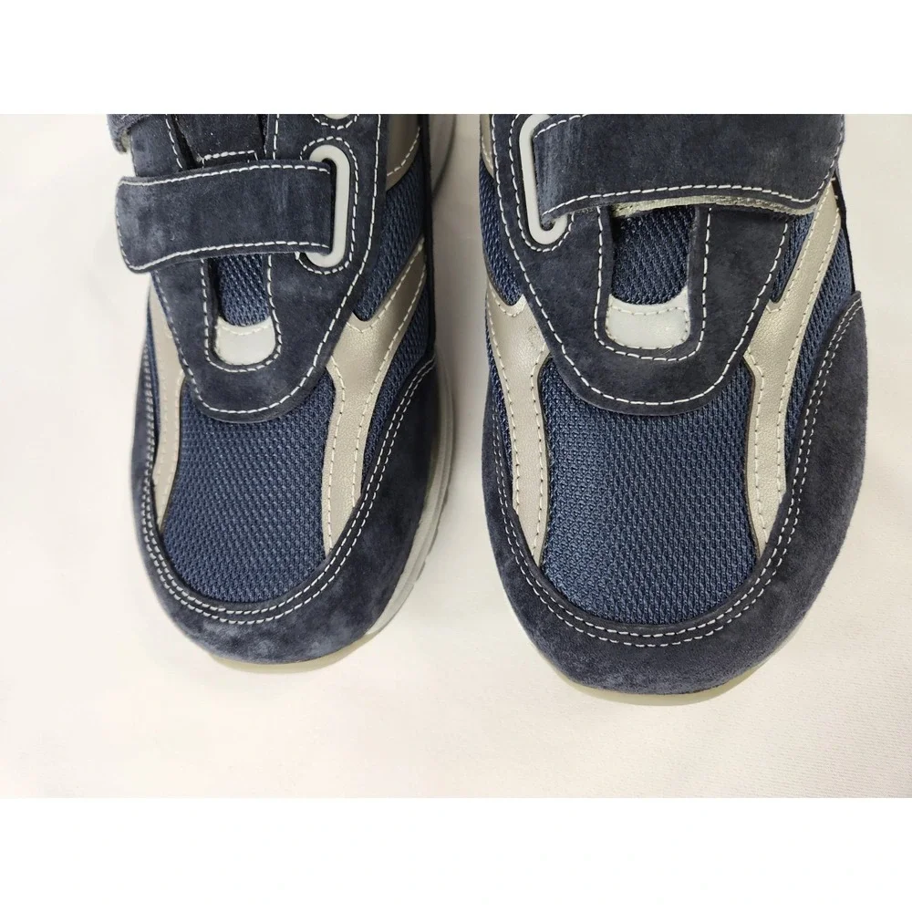 SAS JV Mesh Mens Sz 10 W Wide Navy Blue Suede Comfort Walking Sneakers Shoes‎